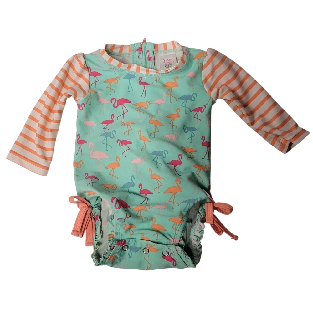 Ruffle Butts 3-6 M Baby Girl Swimsuit Rashguard Bodysuit